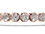 Round Lab-Grown Diamond Tennis Bracelet | Compass Basket Prongs | Rose Gold