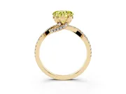 Heart-Shaped Twisted Pave Engagement Ring Setting for a Fancy Yellow Lab-Grown Diamond | Split Shank | Yellow Gold