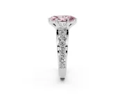 Marquise Graduated Engagement Ring Setting for a Fancy Pink Lab-Grown Diamond | White Gold