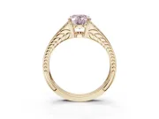 Oval Split Shank Pavé Engagement Ring Setting for a Fancy Pink Lab-Grown Diamond | Yellow Gold
