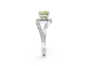 Cushion Cut Bypass Pavé Engagement Ring Setting for a Fancy Yellow Lab-Grown Diamond | White Gold