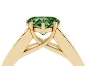 Heart-Shaped Channel-Set Engagement Ring Setting for a Fancy Green Lab-Grown Diamond | Yellow Gold