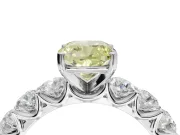 Cushion Cut Engagement Ring Setting for a Fancy Yellow Lab-Grown Diamond | Sterling Silver - Design NV-24455