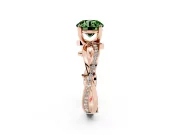 Round Twisted Pavé Engagement Ring Setting for a Fancy Green Lab-Grown Diamond | Pavé and Plain Strands | Rose Gold