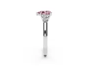 Pear-Shaped 5 Stone Engagement Ring Setting for a Fancy Pink Lab-Grown Diamond | Platinum