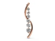 Round Lab-Grown Diamond Graduated S-Curve Pendant Necklace | Ribbon Detail | Rose Gold