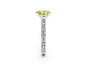 Oval Vintage Pavé Engagement Ring Setting for a Fancy Yellow Lab-Grown Diamond | Platinum