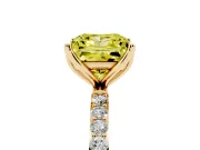 Princess Cut Pave Solitaire Engagement Ring Setting for a Fancy Yellow Lab-Grown Diamond | Slim Band | Yellow Gold