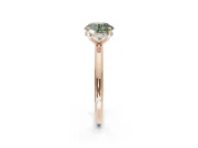 Round Hidden Halo Ring Setting for a Fancy Green Lab-Grown Diamond | Rose Gold