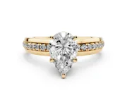Pear-Shaped Channel Set Solitaire Engagement Ring Setting | Rope Collar Head | Yellow Gold