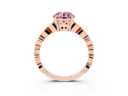 Round Milgrain Solitaire Engagement Ring Setting for a Fancy Pink Lab-Grown Diamond | Rose Gold
