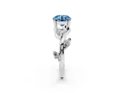 Round Twisted Vine Engagement Ring Setting for a Fancy Blue Lab-Grown Diamond | Platinum