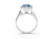 Heart-Shaped Halo Engagement Ring Setting for a Fancy Blue Lab-Grown Diamond | Square Profile Band | White Gold