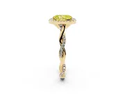 Radiant Cut Twist Halo Engagement Ring Setting for a Fancy Yellow Lab-Grown Diamond | Yellow Gold