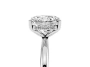 Radiant Cut Diamond Solitaire Engagement Ring Set in Silver with Prong Setting and Polished Band