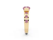 Cushion Cut Tension Style Engagement Ring Setting for a Fancy Pink Lab-Grown Diamond | Yellow Gold