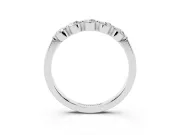 Five-Stone Round Diamond Half Eternity Bridal Band Set in White gold with Prong-Set Stones
