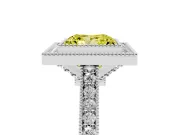 Princess Cut Halo Engagement Ring Setting for a Fancy Yellow Lab-Grown Diamond | White Gold - Design NV-24721