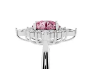 Round Engagement Ring Setting for a Fancy Pink Lab-Grown Diamond | Sterling Silver - Design NV-24790