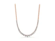 Round Lab-Grown Diamond Graduated Tennis Necklace | Polished Bead Back | Rose Gold