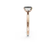 Radiant Cut Hidden Halo Engagement Ring Setting for a Black Center | Thin Plain Band | Rose Gold