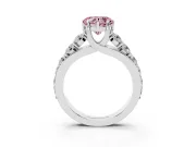 Heart-Shaped Engagement Ring Setting for a Fancy Pink Lab-Grown Diamond | White Gold - Design NV-24645