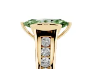 Marquise Half Bezel Engagement Ring Setting for a Fancy Green Lab-Grown Diamond | Yellow Gold