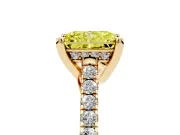 Radiant Cut Hidden Halo Pave Engagement Ring Setting for a Fancy Yellow Lab-Grown Diamond | Claw Prongs | Yellow Gold
