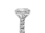 Radiant Cut Pave Engagement Ring Setting | Shared Prong Band | Sterling Silver