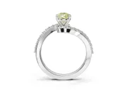 Pear-Shaped Bypass Pavé Engagement Ring Setting for a Fancy Yellow Lab-Grown Diamond | Platinum