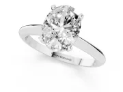 Oval Plain Knife-Edge Solitaire Engagement Ring Setting | Claw Prongs | Sterling Silver