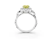 Oval Filigree Halo Engagement Ring Setting for a Fancy Yellow Lab-Grown Diamond | White Gold
