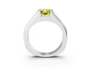 Radiant Cut Half Bezel Solitaire Engagement Ring Setting for a Fancy Yellow Lab-Grown Diamond | Wide Band | Platinum