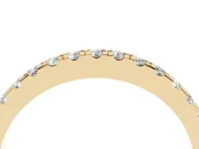 Round Diamond Pavé Eternity Band Set in Yellow gold with Delicate Prongs