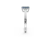 Emerald Cut Cathedral Engagement Ring Setting for a Fancy Blue Lab-Grown Diamond | Sterling Silver - Design NV-24626