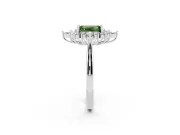 Emerald Cut Engagement Ring Setting for a Fancy Green Lab-Grown Diamond | Sterling Silver - Design NV-24790