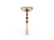Emerald Cut Claw Corner Halo Engagement Ring Setting for a Fancy Green Lab-Grown Diamond | Slim Plain Band | Rose Gold