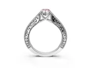 Pear-Shaped Vintage Engagement Ring Setting for a Fancy Pink Lab-Grown Diamond | White Gold - Design NV-24644