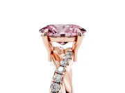 Oval Twist Engagement Ring Setting for a Fancy Pink Lab-Grown Diamond | Crossover Band | Rose Gold