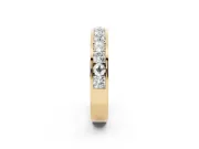 Princess Diamond Channel Set Promise Ring Set in Yellow gold with Round Accent Stations