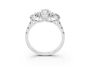 Marquise Three Stone Engagement Ring Setting | Accented Shoulders | White Gold