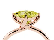 Princess Cut Bypass Solitaire Engagement Ring Setting for a Fancy Yellow Lab-Grown Diamond | Plain Band | Rose Gold