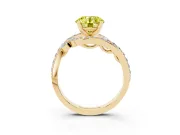 Round Bypass Engagement Ring Setting for a Fancy Yellow Lab-Grown Diamond | Yellow Gold