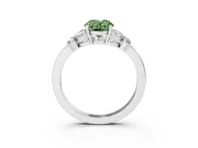 Oval Floral Engagement Ring Setting for a Fancy Green Lab-Grown Diamond | Petal Shoulders | Platinum