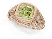 Asscher Cut Vintage Bezel Engagement Ring Setting for a Fancy Yellow Lab-Grown Diamond | Rose Gold