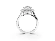 Marquise Double Halo Engagement Ring Setting | Pave Shoulders | Platinum