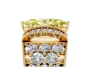 Marquise Vintage Pave Engagement Ring Setting for a Fancy Yellow Lab-Grown Diamond | Milgrain Edges | Yellow Gold