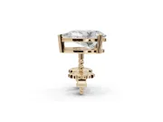 Heart-Shaped Lab-Grown Diamond Solitaire Basket Stud Earrings | Open Gallery | Yellow Gold