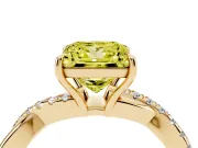 Princess Cut Crossover Engagement Ring Setting for a Fancy Yellow Lab-Grown Diamond | Yellow Gold