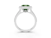 Asscher Cut Halo Engagement Ring Setting for a Fancy Green Lab-Grown Diamond | Sterling Silver - Design NV-24721